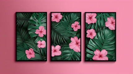 Happy Mothers Day Greeting Card Set. Cute Spring