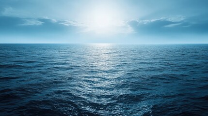 Obraz premium Blue horizon over the ocean, evoking feelings of peace and infinity.