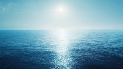 Obraz premium Blue horizon over the ocean, evoking feelings of peace and infinity.