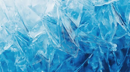 Obraz premium Blue ice textures, evoking a sense of coldness and purity.