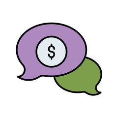 get quotes color line icon with white background vector stock illustration