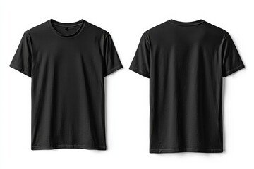 Black Tshirt Mockup Front and Back Isolated created with Generative AI
