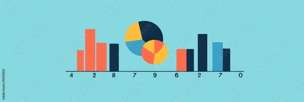 Poster this image showcases a financial report visualized through a pie chart and bar graph. the pie chart 
