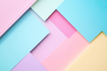 Abstract background with a pastel gradient color and geometric shapes for design