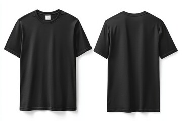 Black Tshirt Mockup Front and Back Isolated created with Generative AI