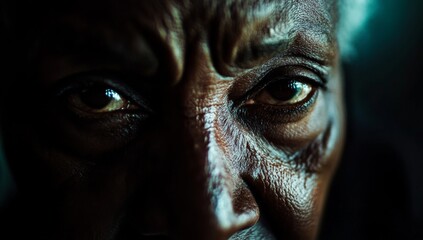 Obraz premium A close-up of elderly black woman's face