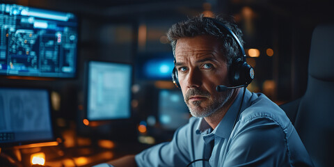 Noisy 911 emergency center during a major crisis