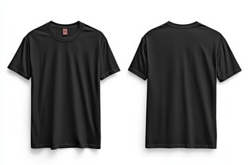 Black Tshirt Mockup Front and Back Isolated created with Generative AI