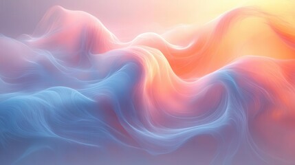 Obraz premium ethereal light streams in flowing lines creating an abstract luminous landscape soft pastel hues blend seamlessly delicate curves and gentle gradients evoke tranquility and movement