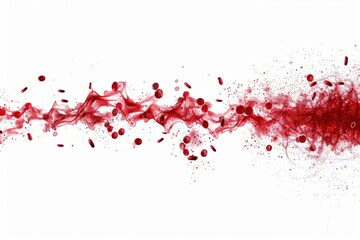 Obraz premium Stream of erythrocytes flowing in an uninterrupted line on white