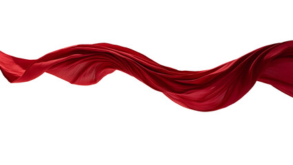 Red silk is floating in the air illustration.