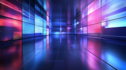 Full shot of a modern, virtual TV show background, ideal for artistic tv shows, tech infomercials or launch events.