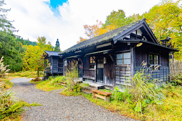 Autumn leaves at Nyuto Onsen in Akita Prefecture