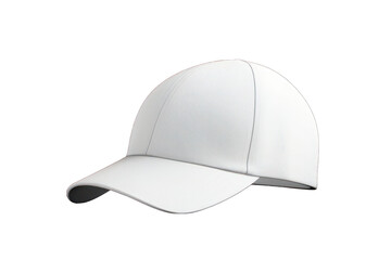 Fototapeta premium PNG Plain White Baseball Cap - Minimalist Apparel Design Element on Transparent Background
