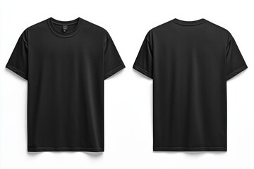 Black Tshirt Mockup Front and Back Isolated created with Generative AI