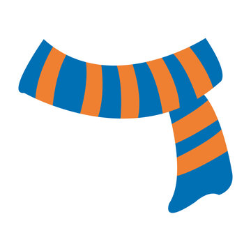 recommend clip art: Blue Yellow Striped Scarf Illustration