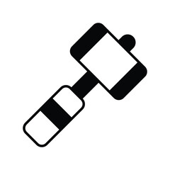 mallet glyph icon with white background vector stock illustration