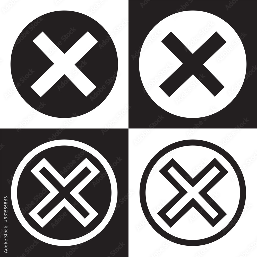 Poster close vector icon. delete icon vector. cross sign. wrong sign. reject icon. cancel icon. cross. proh