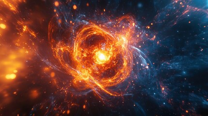 Obraz premium Isotopic breakdown during nuclear fission, with a focus on energy release and particle dynamics