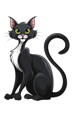 black cat cartoon