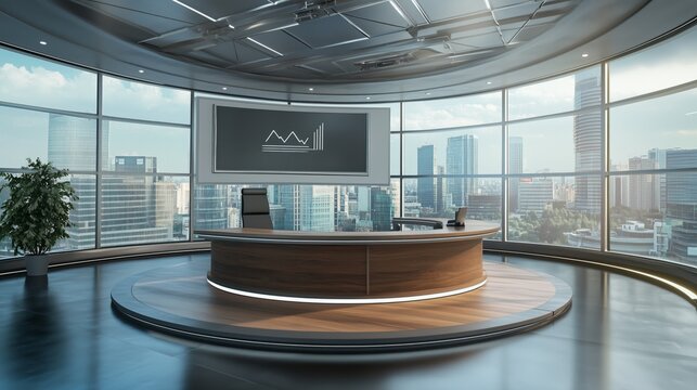 Office video conferencing, virtual studio background. Ideal for internet calls, webinars or online meetings. A 3D rendering VR backdrop, that simply gives a professional look to your internet calls