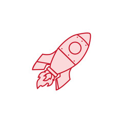 pink space shuttle rocket vector symbol illustration