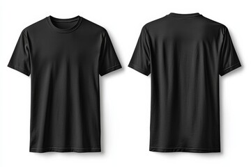 Black Tshirt Mockup Front and Back Isolated created with Generative AI