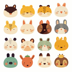 set of funny animals