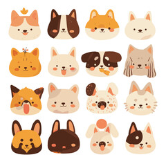 set of funny animals