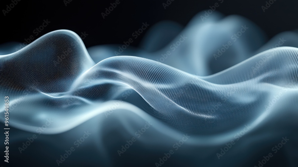 Aufkleber ethereal elegance - modern display with swirling smoke and minimalist design in moody setting