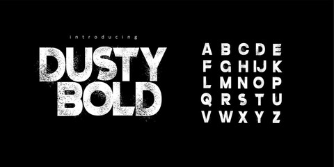 Dusty Bold is Modern Bold Font. Sans Serif Font. Regular Italic Uppercase Lowercase Typography urban style alphabet fonts for fashion, sport, technology, digital, movie, logo design, vector 