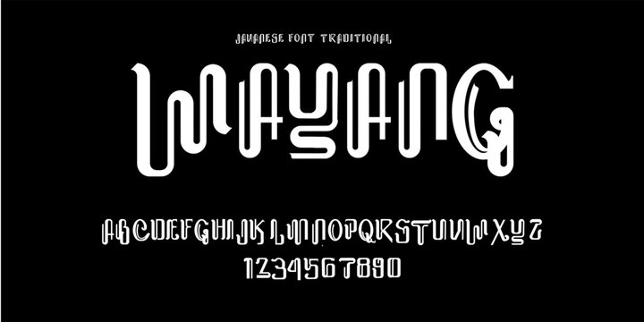 Wayang font traditional with Java Style Traditional Javanese Font.Aksara Jawa Hanacaraka with Cute Style
