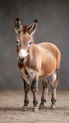 Donkey against an isolated background, showcasing its detailed features and sturdy build in a simple, uncluttered environment.