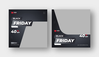 Black Friday sale promotion web banner or modern social media post template design