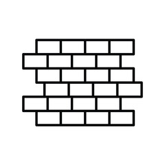 brick wall line icon with white background vector stock illustration