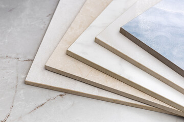 Tile of factory manufacturing porcelain stoneware panels cut to size