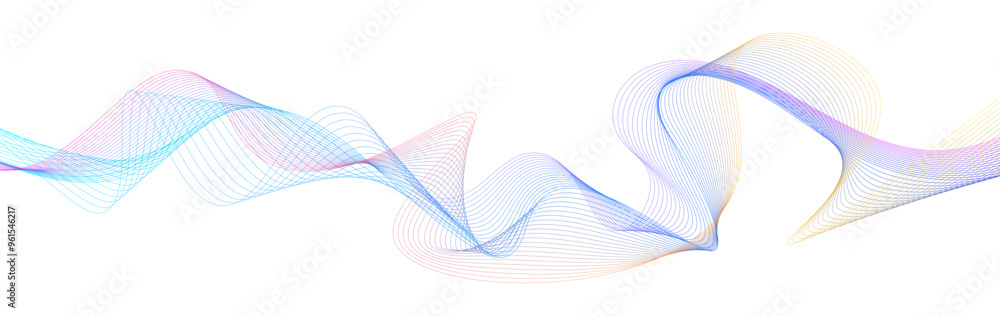 Poster gradient moving lines design element