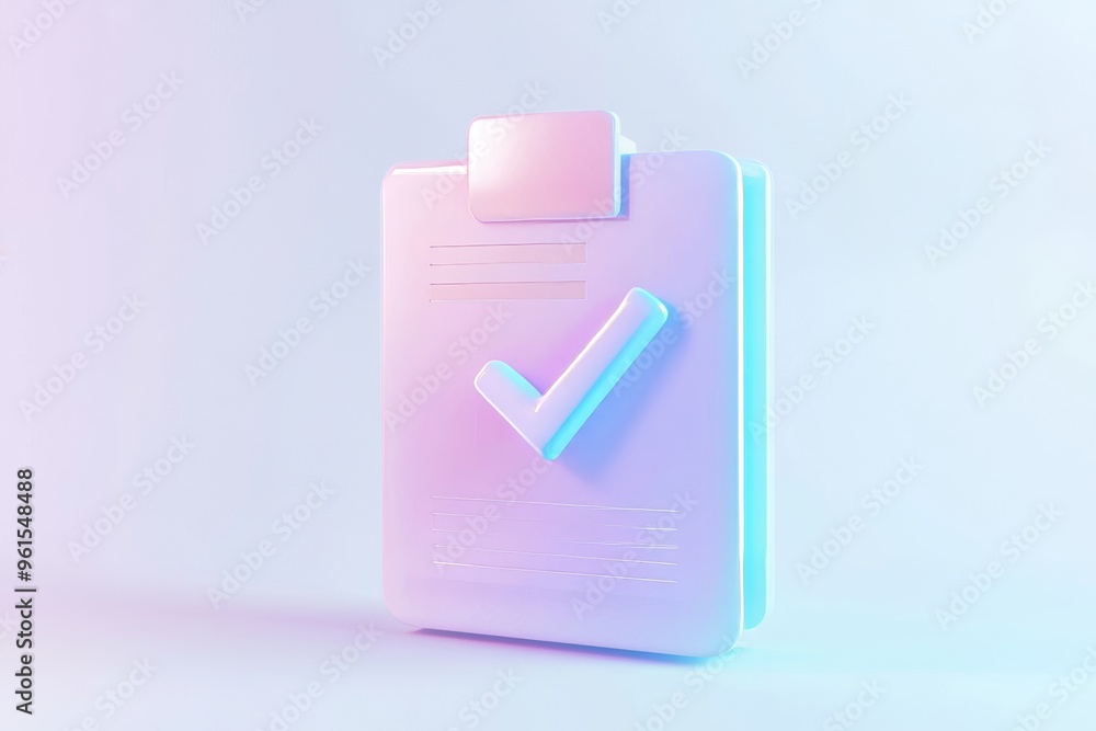 Poster a white clipboard for task management and completion of assignments and exams. a 3d modern render of