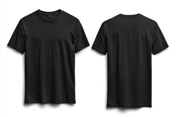 Black Tshirt Mockup Front and Back Isolated created with Generative AI