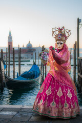 Obraz premium Masks during the Venice Carnival, Italy.
