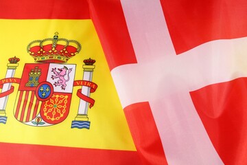 The flags of Spain and England display unity during a sports event