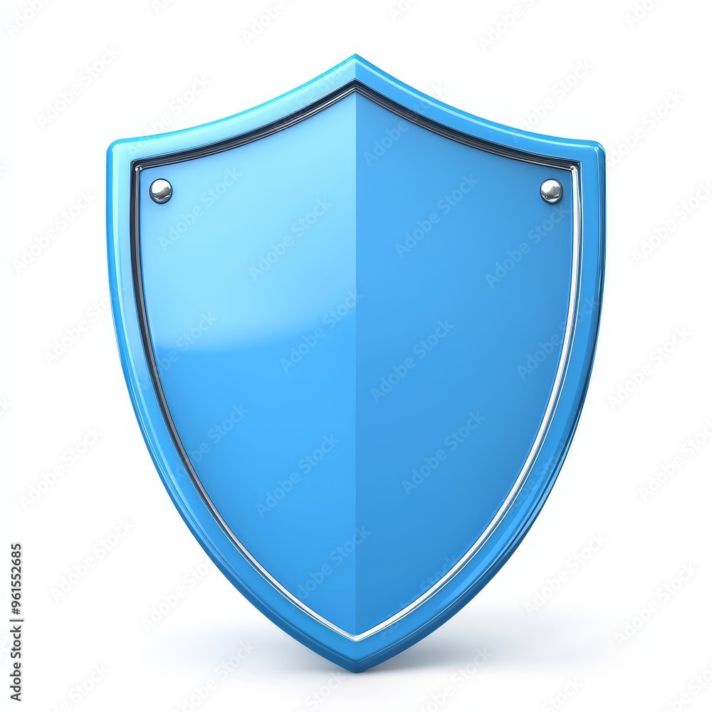 Poster shield. protect and secure concept. bue shield icon in 3d.