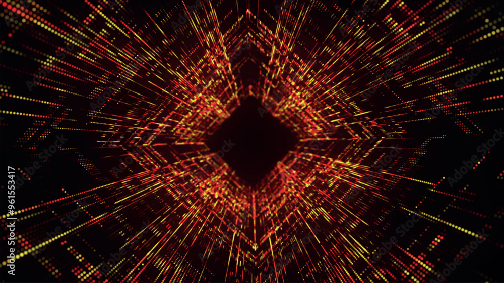 Poster colorful tunnel background. abstract techno digital background. big data visualization. data flow in