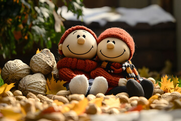 Cartoon child with peanuts.