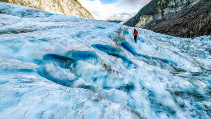 Fox Glacier, New Zealand. Breathtaking guided glacier walk onto the world-famous Fox Glacier.