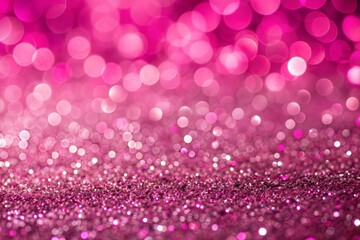 Vivid pink bokeh glitter background with sparkling lights in abstract pattern
