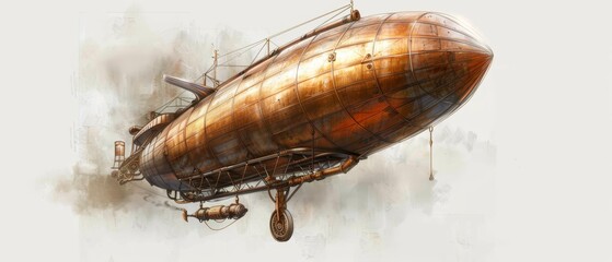  A large brown boat floats on the water's surface, emitting steam