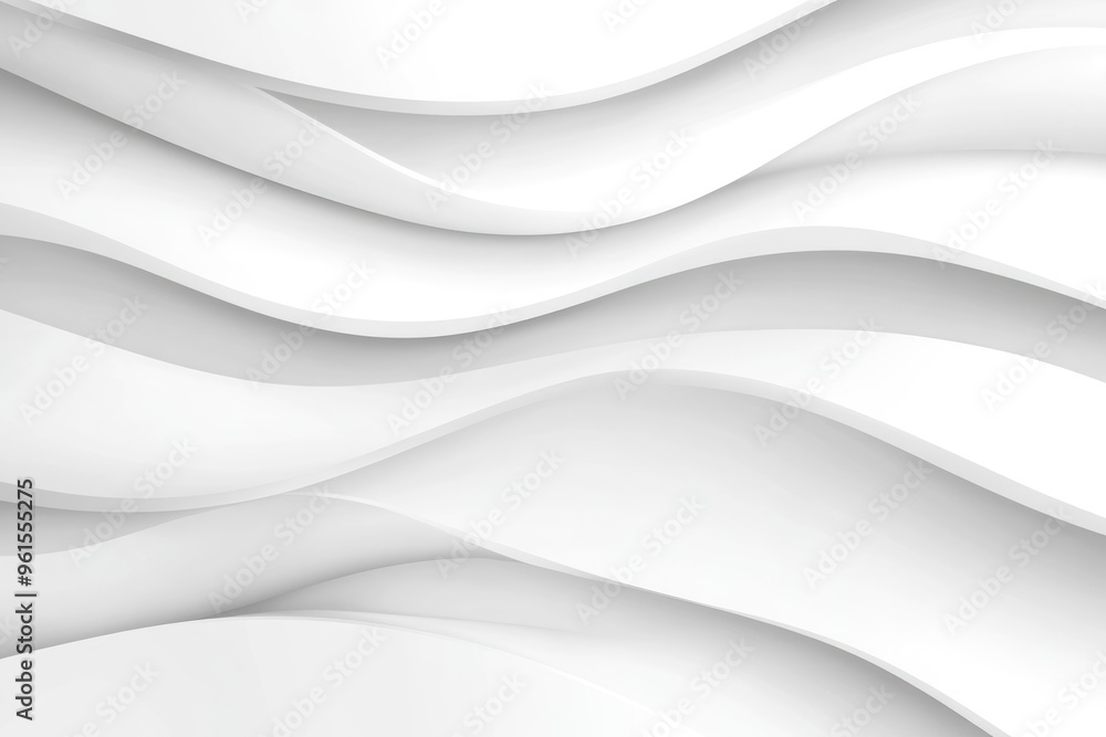 Poster the background features soft, wavy lines in varying shades of white, providing a modern and calming 