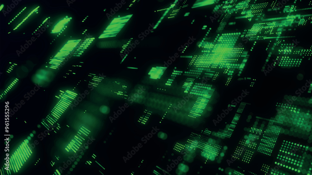 Poster abstract techno background. 3d technological composition. information technology concept. digital cy