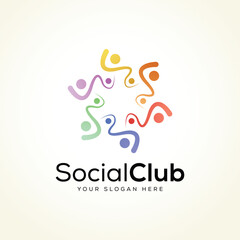 Community Social Club branding logo template